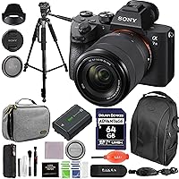 Sony Alpha a7 III Full-Frame Mirrorless Camera Bundle with 28-70mm Lens, Camera Backpack, Handy Case, Tripod, 64GB SD Card, Rear Lens Cap + More | Sony a7 III