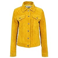 DR213 Women's Retro Classic Levi Style Leather Jacket Yellow