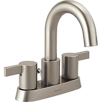 Peerless Precept Centerset Bathroom Faucet Brushed Nickel, Bathroom Sink Faucet, Drain Assembly, Brushed Nickel P299102LF-BN