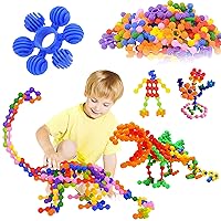 Kids Building Blocks STEM Toys, 120 PCS Plastic Gear Interlocking Sets That Bends - Safe Material - Toddler Educational Toy for Girls and Boys Aged 3+