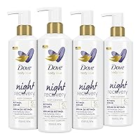 Body Love Body Cleanser Night Recovery 4 Count For Dry and Worn Down Skin Body Wash with Retinol Serum and Botanical Oils 17.5 oz