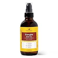 Energize Body Oil with Ginger 4 oz Bright, Energizing Aroma, Softens & Nourishes Skin, Great Way to Perk up in the Morning