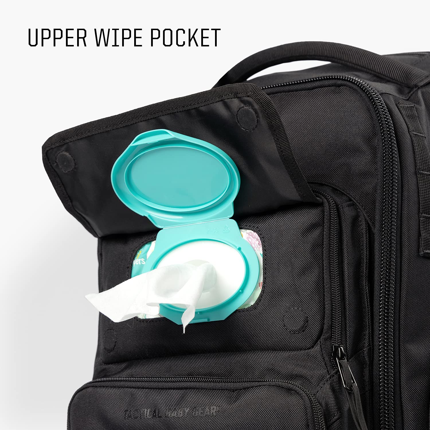 Tactical Baby Gear TBG - MOD Diaper Bag Backpack for Men w/Changing Mat - Modular Panel System (Black)