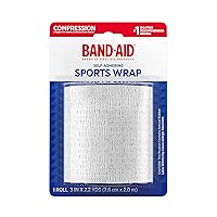 Band-Aid Brand First Aid Products Self-Adhering Sports Wrap, Self-Adherent Compression Sports Wrap for Sprains, Strains & Sore Muscles, Support Wrap for Knees, Ribs & Thighs, 3 in x 2.2 yd