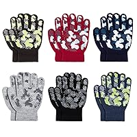 Hicdaw 6 Pairs Kid's Winter Gloves Toddler Gloves Stretchy Warm Gloves Boys or Girls Knit Gloves