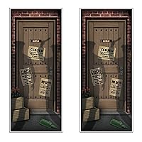 Beistle Plastic Speakeasy Door Covers, 5’ x 30”, Set of 2 - Jazz Up Your Entryway With Prohibition Era Decorations - Roaring 20's Party Décor, Gatsby-Themed Parties, Vintage Gangster Wall Prop
