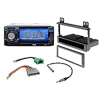 DMR475PKG Car Radio Stereo Din Dash Kit Harness Antenna, Compatible with Select 1995-1998 Ford Lincoln Mercury., DMR475FMK550PKG