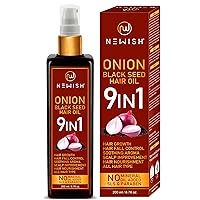 Black Seed Onion oil for hair Regrowth for Hair Care and Growth, Including Castor Oil, Almond Oil, Sunflower Oil, Methi Oil & Jojoba Oil, for Shiny Hair 200 ml