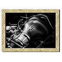 V8 Italian Engine Wall Art Decor Picture Painting Poster Print on Fine Art Paper Panels Pieces - Sport Car Theme Wall Decoration Set - Car Wall Picture for Showroom Office 12 by 16 in