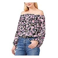 Vince Camuto Women’s Ruffled Floral Printed Blouse Black XS