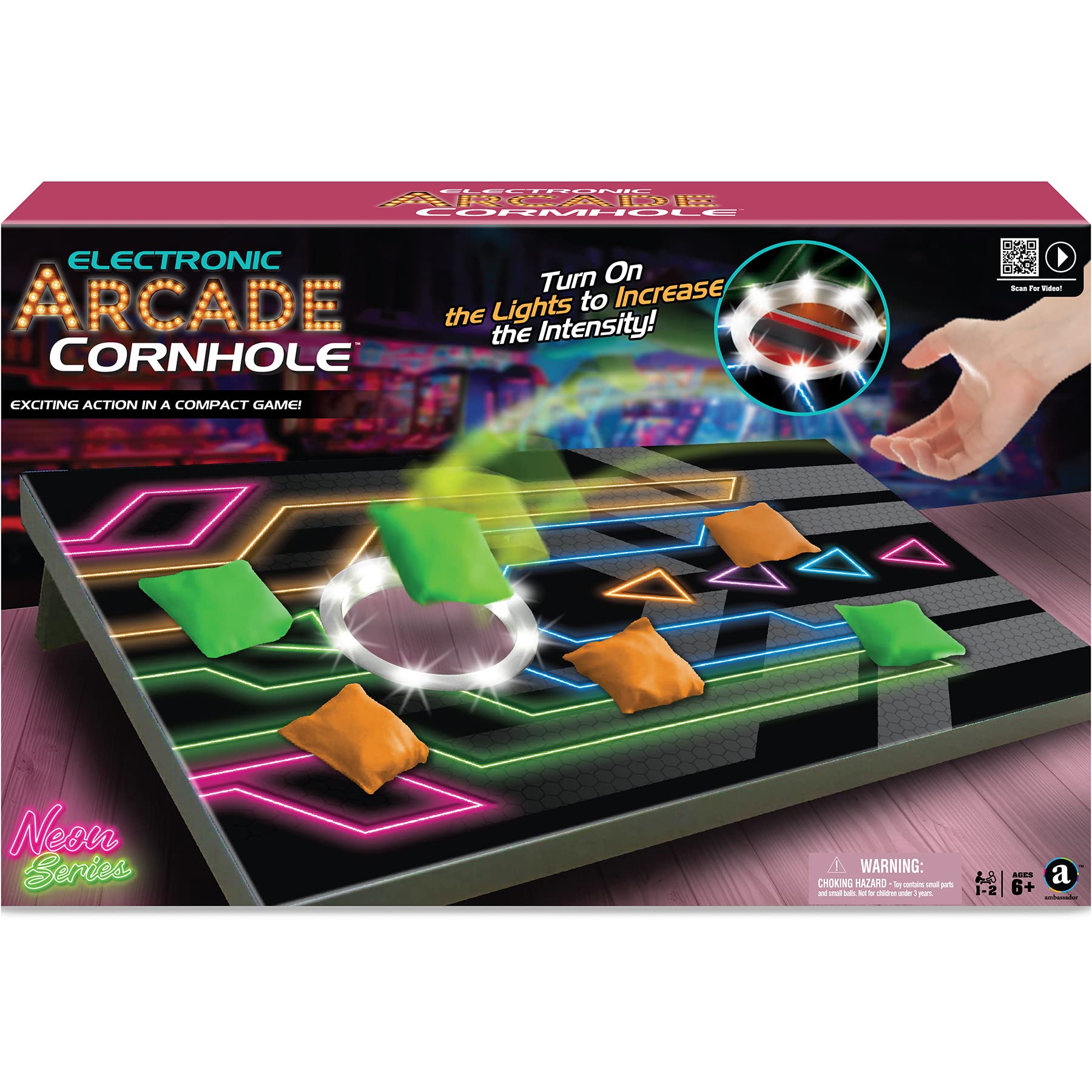 Ambassador Games Electronic Arcade Cornhole (Neon Series)
