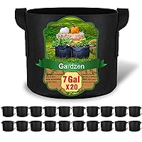 Gardzen 20-Pack 7 Gallon Grow Bags, Aeration Fabric Pots with Handles, Pot for Plants