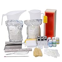 Hot Process Soap Making Kits for Adults Beginners, Melt & Pour Soap Making Supplies Including 42 oz Rectangular Silicone Loaf Mold, White Soap Base, Etc 33-Pieces Tools Gift