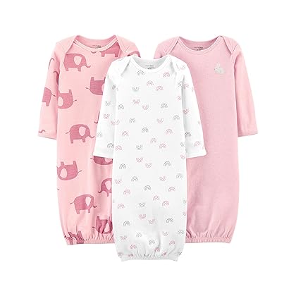 Simple Joys by Carter's Girls' 3-Pack Cotton Sleeper Gown