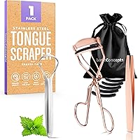 Tongue Scraper 1 Pack and Eyelash Curler