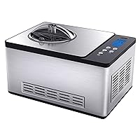 Whynter ICM-220SSY Automatic 2 Quart Capacity Stainless Steel Bowl & Yogurt Function, Built-in Compressor, no pre-freezing, LCD Digital Display, Timer, Stainless Steel-Ice Cream + Yogurt Maker