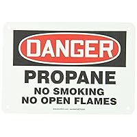 Accuform MCPG025VP Plastic Safety Sign, Danger Propane NO Smoking NO Open Flames