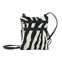 LONI Funky Small Flat Shoulder Bag/Cross-Body Bag Animal Print Velour Bag