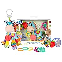 Playgro Clip Clop Sensory Garden Activity Gift Pack - Versatile Crib and Stroller Toys for Infants 0+ Months - STEM-Infused Learning for Teething & Sensory Development