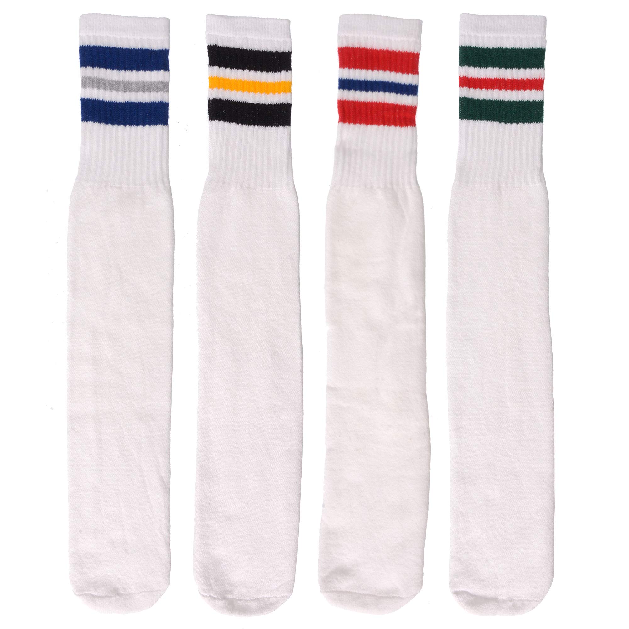 PH Mens Classic Three Stripe Sports Tube Socks Size 13-15 (4-Pairs)