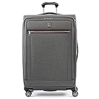 Travelpro Platinum Elite Softside Expandable Checked Luggage, 8 Wheel Spinner Large Suitcase, TSA Lock, Men and Women, Vintage Grey, Checked Large 29-Inch