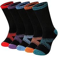 Women Merino Wool Hiking Socks Winter Thermal Warm Boot Cozy Work Cushioned Socks 5 Pairs