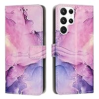Cell Phone Flip Case Cover Compatible With Samsung Galaxy S23 Ultra Card Slot Holder Flip Phone Case Marble Wallet Phone Case Compatible Wrist Strap Phone Leather Case Compatible With Samsung Galaxy S