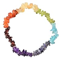 Zenergy Gems Charged Premium Natural Crystal Chip Bead Bracelet + Moroccan Selenite Charging Crystal [Included]