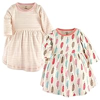 Touched by Nature Girls' One Size Organic Cotton Short Long-Sleeve Dresses