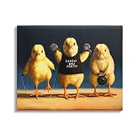 Stupell Industries Funny Exercise Workout Chicks Animals Canvas Wall Art, Design by Lucia Heffernan