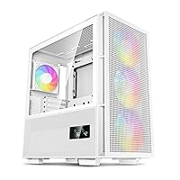DeepCool CH560 Digital WH ATX Airflow case, Dual Status Display, 3X Pre-Installed 140mm ARGB Fans, Hybrid Mesh/Tempered Glass Side Panel, Magnetic Top Mesh Filter, Type-C, USB 3.0, White