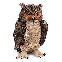 Melissa & Doug Giant Owl - Lifelike Stuffed Animal (17 inches tall) , Brown