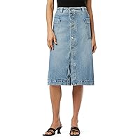 Joe's Jeans Women's The Pheobe High Rise Patch Pocket Midi Denim Skirt
