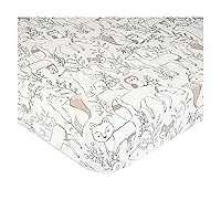 Crane Baby Soft Cotton Crib Mattress Sheet, Fitted Sheet for Cribs and Toddler Beds, Woodland Animal, 28”w x 52”h x 9”d