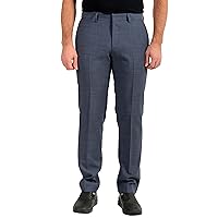 Hugo Boss Men's GIDO Blue 100% Wool Slim Flat Front Dress Pants US 32R IT 48