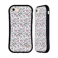 Head Case Designs Officially Licensed Micklyn Le Feuvre Dinosaurs and Roses Animals Hybrid Case Compatible with Apple iPhone 7/8 / SE 2020 & 2022