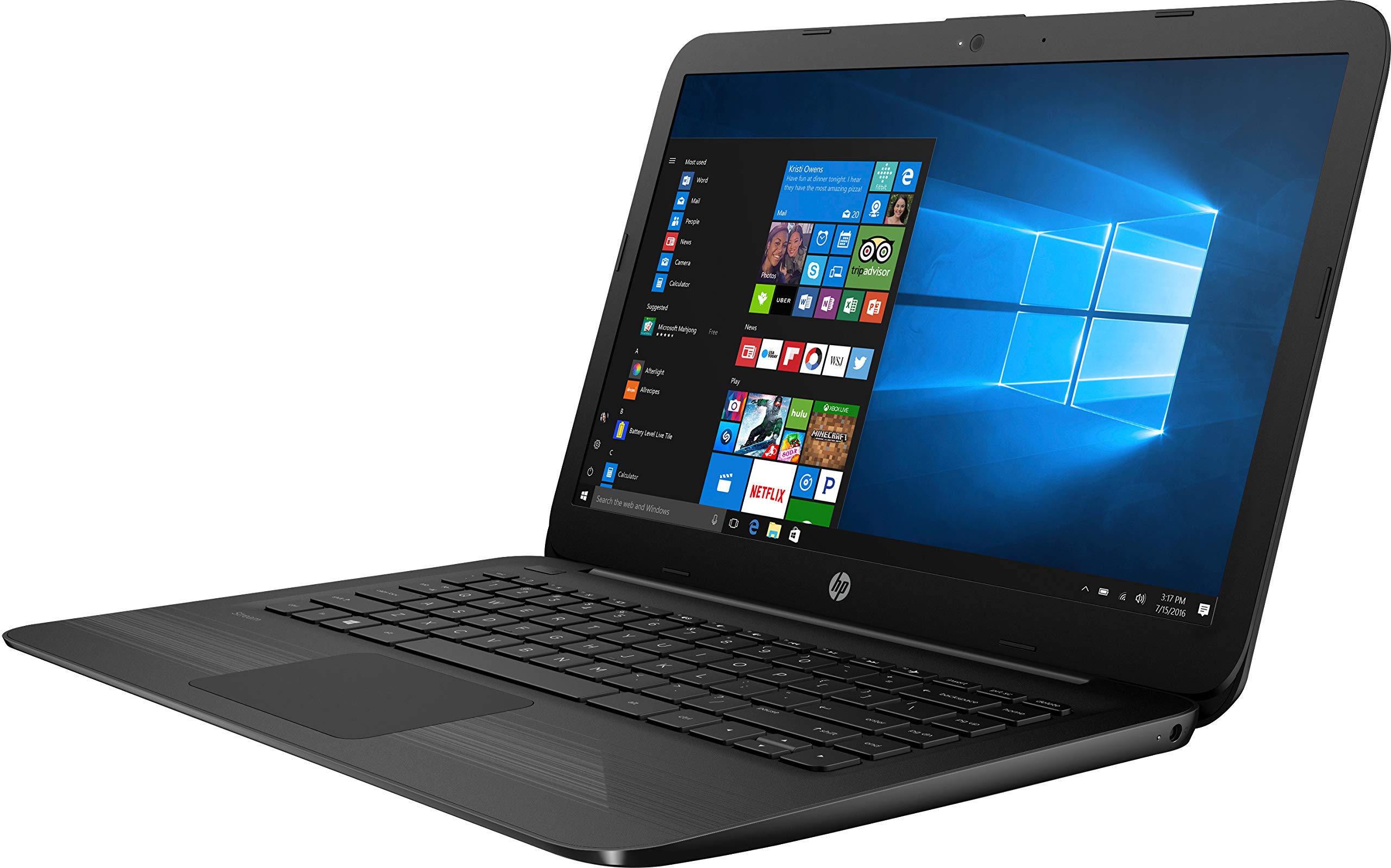 HP 14-ax040wm Laptop, Intel Celeron N3060, 1.6 GHz, 32 GB, Windows 10 Home 64 Bit, Black, 14