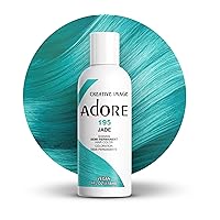 Adore Semi Permanent Hair Color - Vegan and Cruelty-Free Hair Dye - 4 Fl Oz - 195 Jade (Pack of 1)