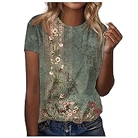 Womens Clothes, T Shirts for Women Graphic Under Boho Outfits Summer Tops and Blouse for Women Dressy Casual Fashion Short Quarter Sleeve Shirt Women's Dress Shirts (2-Green,L)