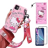 Cartoon Case for 14 case with HD Screen Protector, Cute 3D Character Silicone Cover Case for 14 6.1