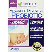 TruNature Advanced Digestive Probiotic, White, 100 Count