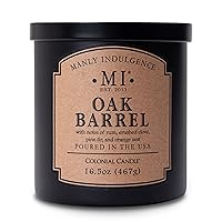 Manly Indulgence Scented Candles for Men|Oak Barrel – Clove, Pine Fir & Orange|Strong Masculine Fragrance, Long-Lasting Candles for Home|Soy Blend Wax|16.5 oz – Up to 60H Burn|Made in The USA