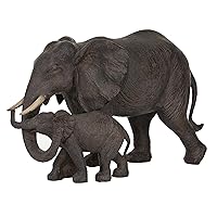 Deco 79 Polystone Elephant Decorative Sculpture Family Home Decor Statue, Accent Figurine 14