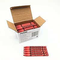 Bulk Wrapped Crayons Box of 52 (RED) for Crafting, Parties, Kids - Paper Wrapped - Safety Tested Compliant with ASTM D-4236
