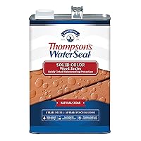 Thompson’s WaterSeal Solid Color Waterproofing Wood Stain and Sealer, Natural Cedar, 1 Gallon