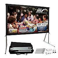 Elite Screens Yard Master 2, 75-inch Outdoor Projector Screen with Stand 16:9, 8K 4K Ultra HD 3D Fast Folding Portable Movie Theater Indoor Foldable Snap On 75” Front Projection | OMS75H2