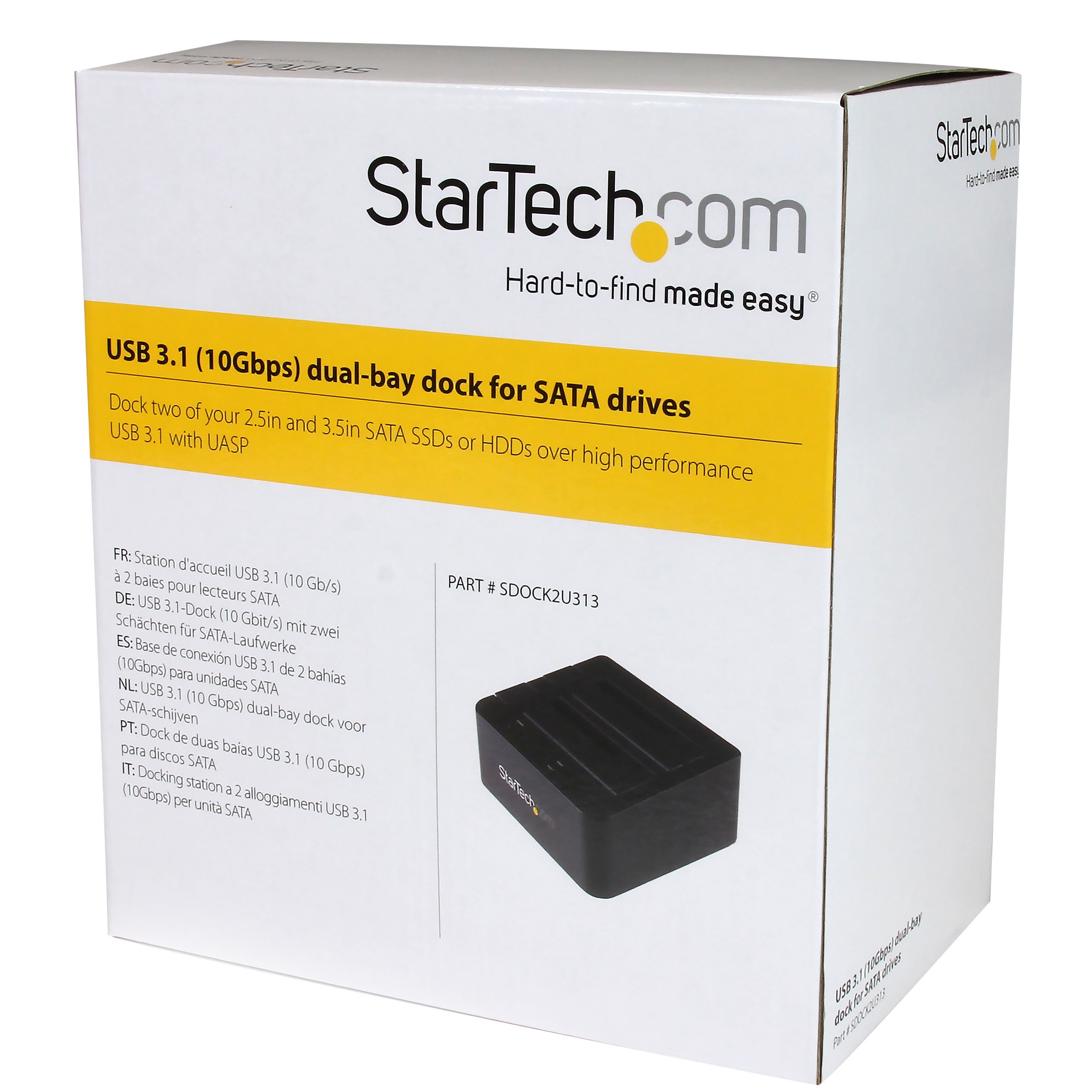 StarTech.com Dual-Bay USB 3.1 to SATA Hard Drive Docking Station, USB 3.1 (10 Gbps), External 2.5/3.5
