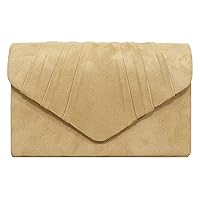 Milisente Clutch Purses For Women Suede Pleated Evening Bag Bridal Evening Clutch Bag