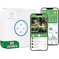 ImoLaza Smart Sprinkler Controller Evapotranspiration Master: 16 Zones WiFi Irrigation Controller with Automated Watering and App Control, Save Water Through Rain, Freeze, Wind and Saturation Skip