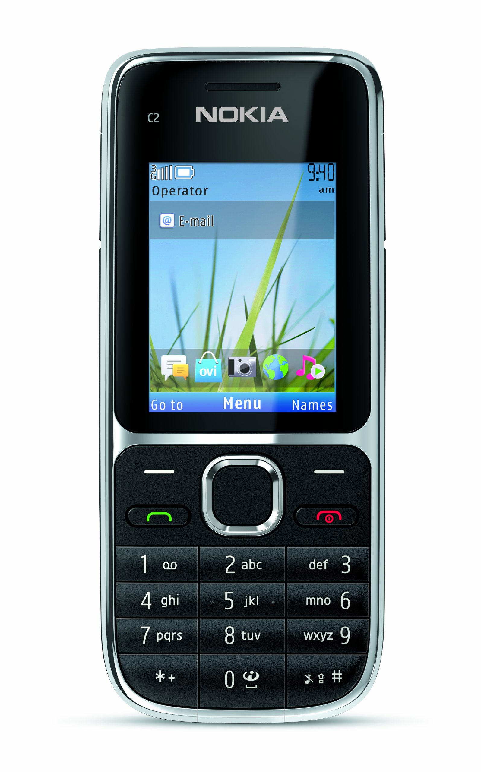 Nokia C2-01.5 Unlocked GSM Phone with 3.2 MP Camera and Music and Video Player--U.S. Version with Warranty (Black)